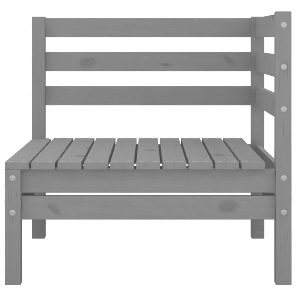 Set Divani da Giardino 7 pz Grigio in Legno Massello di Pino 3082559