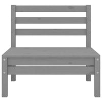 Set Divani da Giardino 7 pz Grigio in Legno Massello di Pino 3082559