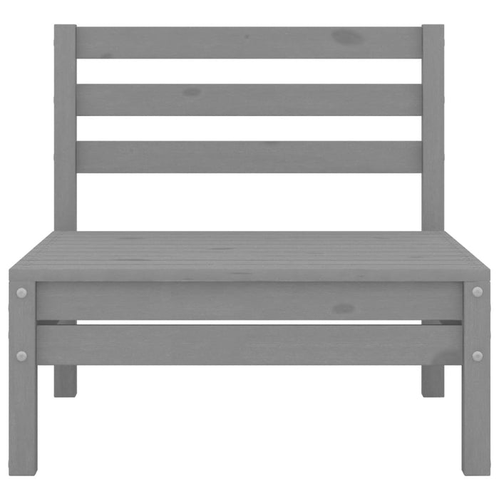 Set Divani da Giardino 7 pz Grigio in Legno Massello di Pino 3082559