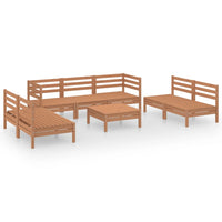 Set Divani da Giardino 8 pz Miele in Legno Massello di Pino 3082570