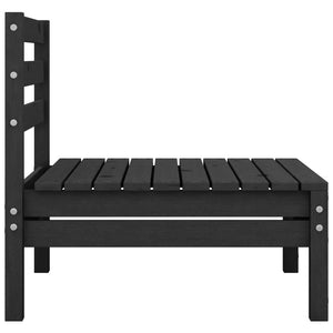 Set Divani da Giardino 8 pz Nero in Legno Massello di Pino 3082576