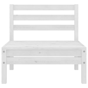 Set Divani da Giardino 9 pz Bianco in Legno Massello di Pino 3082578