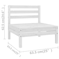 Set Divani da Giardino 9 pz Bianco in Legno Massello di Pino 3082578