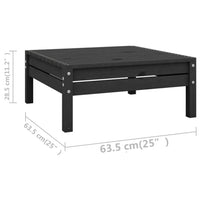 Set Divani da Giardino 8 pz Nero in Legno Massello di Pino 3082601