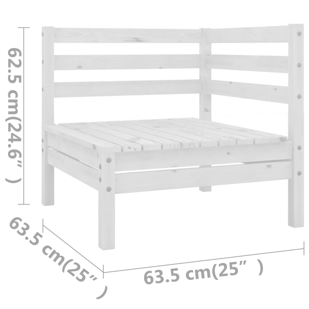 Set Divani da Giardino 5 pz in Legno Massello di Pino Bianco 3082623