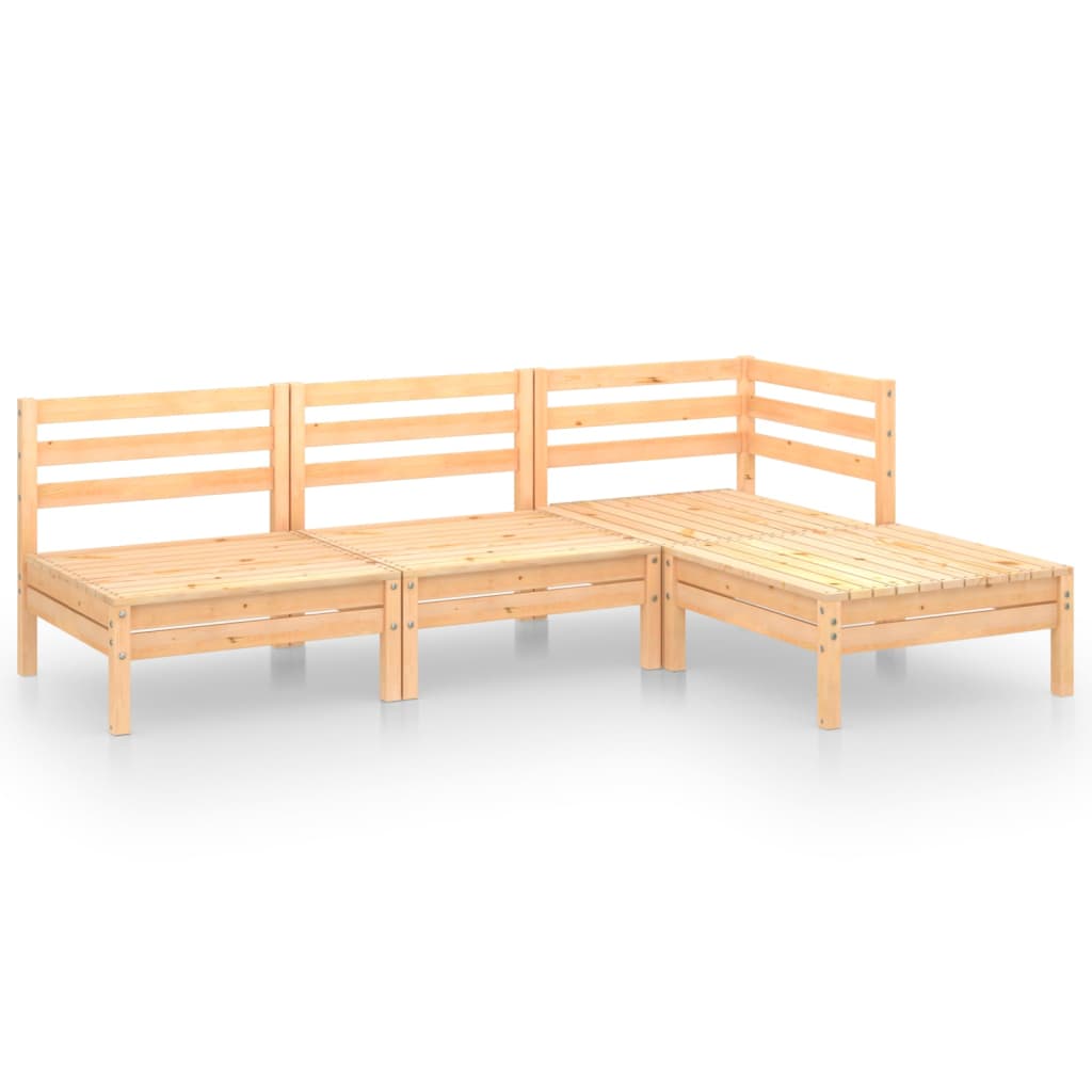 Set Divani da Giardino 4 pz in Legno Massello di Pino cod mxl 36522