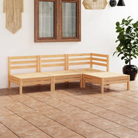 Set Divani da Giardino 4 pz in Legno Massello di Pino cod mxl 36522