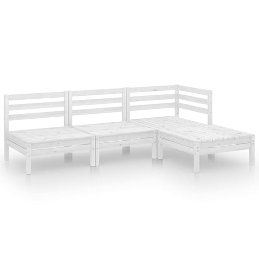 Set Divani da Giardino 4 pz Bianco in Massello di Pino Bianco cod mxl 40741