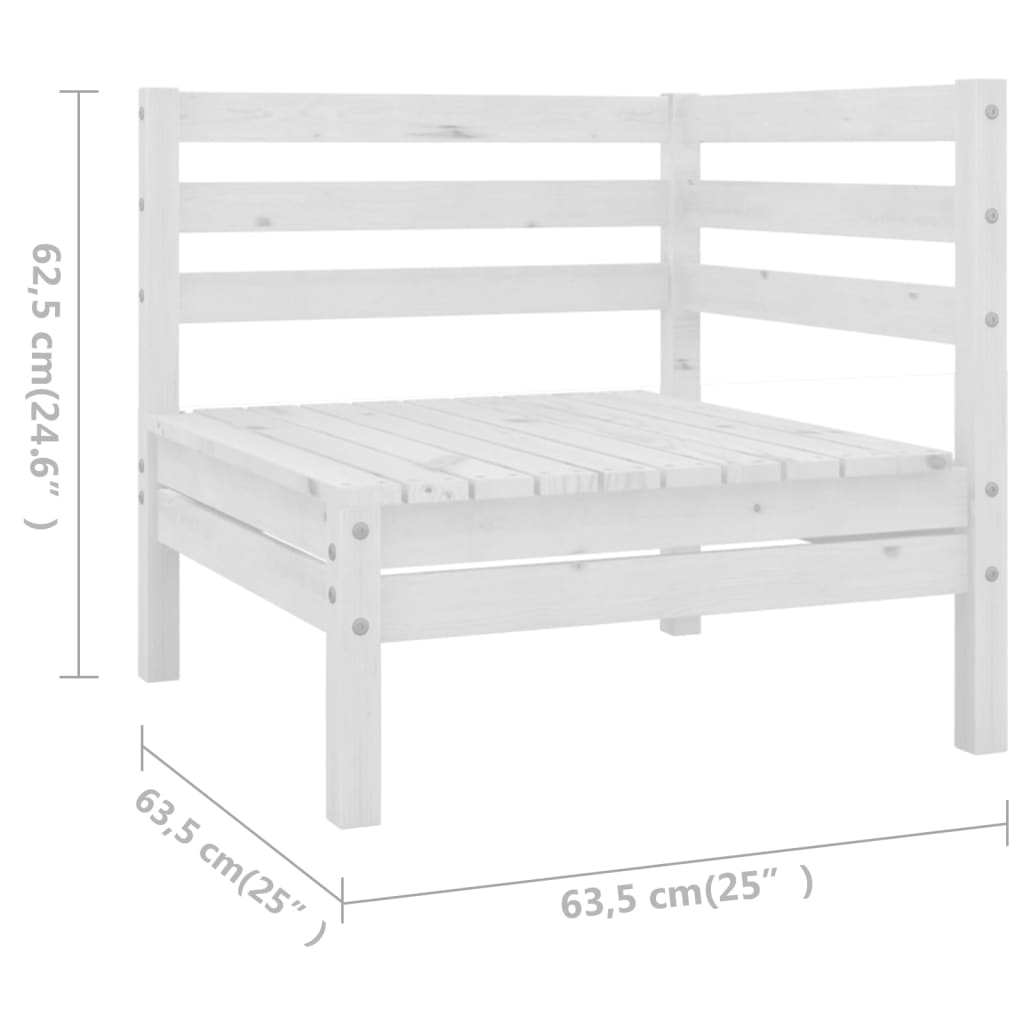 Set Divani da Giardino 4 pz Bianco in Massello di Pino Bianco cod mxl 40741