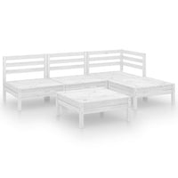 Set Divani da Giardino 5 pz in Legno Massello di Pino Bianco  cod mxl 43696