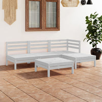 Set Divani da Giardino 5 pz in Legno Massello di Pino Bianco  cod mxl 43696