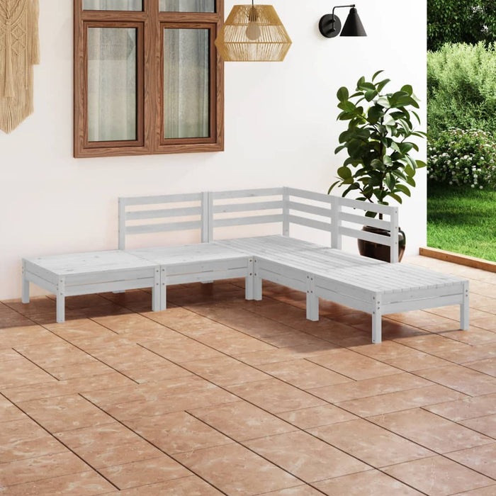 Set Divani da Giardino 5 pz in Legno Massello di Pino Bianco  cod mxl 43702