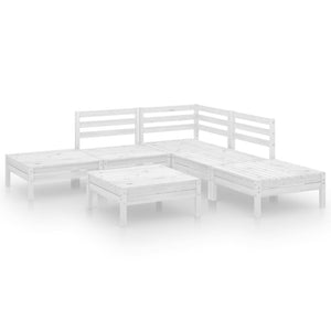 Set Divani da Giardino 6 pz in Legno Massello di Pino Bianco  cod mxl 51831