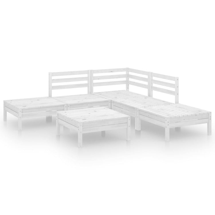 Set Divani da Giardino 6 pz in Legno Massello di Pino Bianco  cod mxl 51831