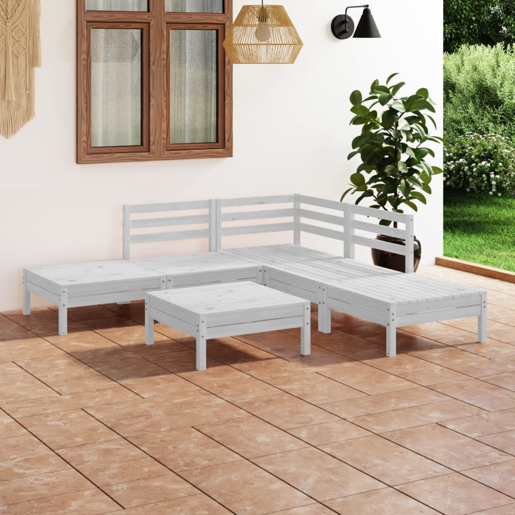 Set Divani da Giardino 6 pz in Legno Massello di Pino Bianco  cod mxl 51831