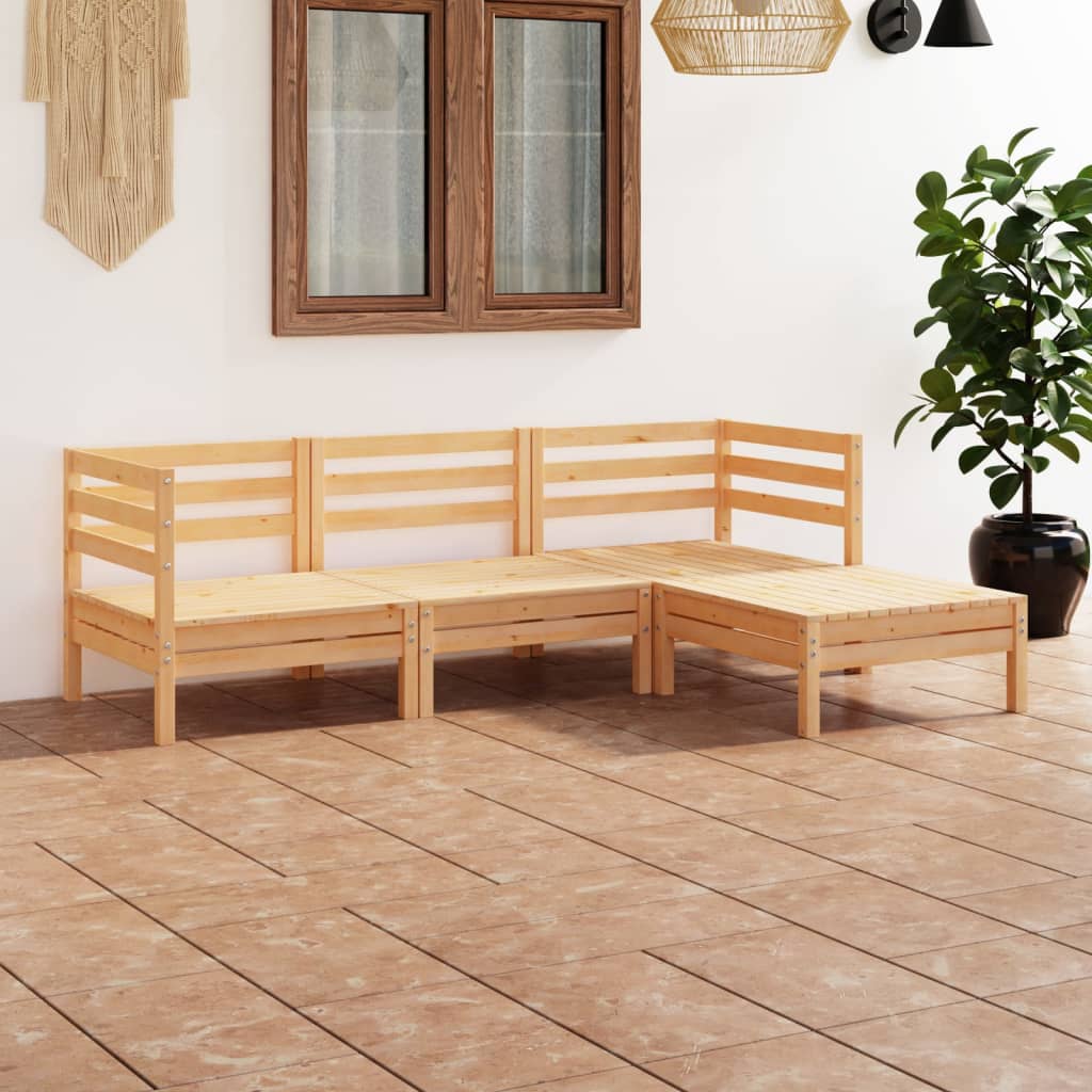 Set Divani da Giardino 4 pz in Legno Massello di Pino cod mxl 40200