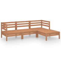 Set Salotto da Giardino 4 pz in Legno Massello di Pino Miele 3082670