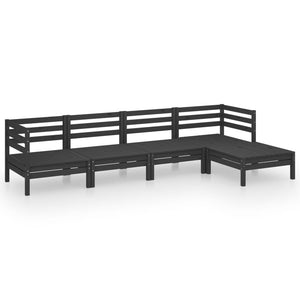 Set Divani da Giardino 5 pz in Legno Massello di Pino Nero  cod mxl 40753