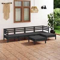 Set Salotto da Giardino 6 pz in Legno Massello di Pino Nero 3082686