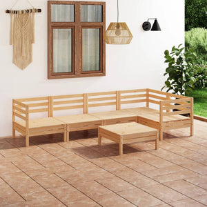 Set Divani da Giardino 6 pz in Legno Massello di Pino cod mxl 44292