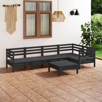 Set Divani da Giardino 6 pz in Legno Massello di Pino Nero  cod mxl 36550