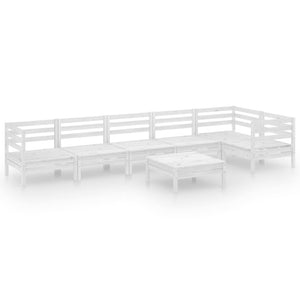 Set Salotto da Giardino 7 pz in Legno Massello di Pino Bianco 3082713