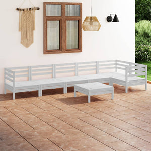 Set Salotto da Giardino 7 pz in Legno Massello di Pino Bianco 3082713