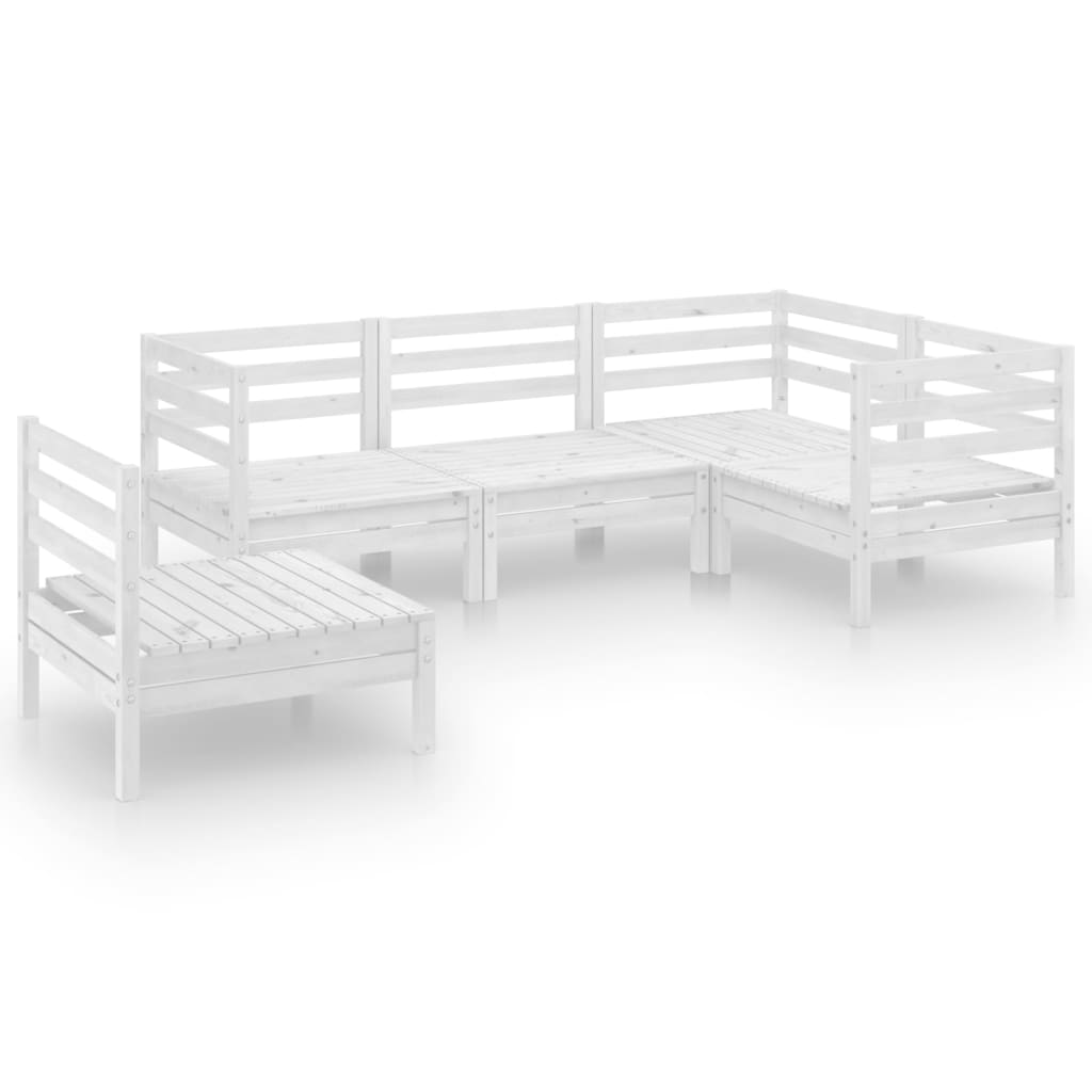 Set Salotto da Giardino 5 pz in Legno Massello di Pino Bianco 3082718