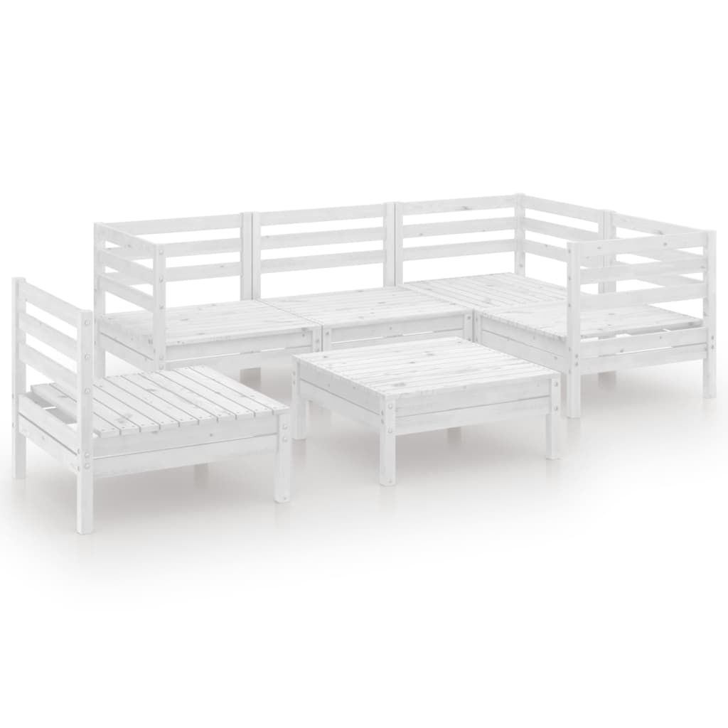 Set Divani da Giardino 6 pz in Legno Massello di Pino Bianco  cod mxl 40760