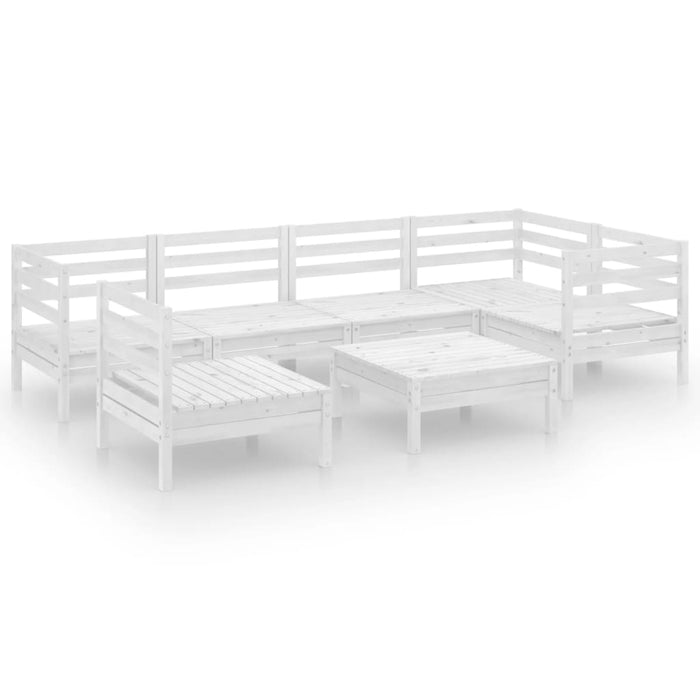 Set Divani da Giardino 7 pz in Legno Massello di Pino Bianco 3082733