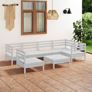 Set Divani da Giardino 7 pz in Legno Massello di Pino Bianco 3082733