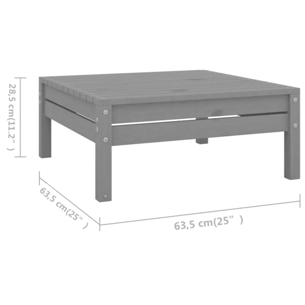 Set Divani da Giardino 7 pz in Legno Massello di Pino Grigio 3082734