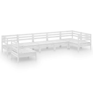 Set Divani da Giardino 7 pz in Legno Massello di Pino Bianco 3082738