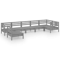 Set Divani da Giardino 7 pz in Legno Massello di Pino Grigio  cod mxl 36575