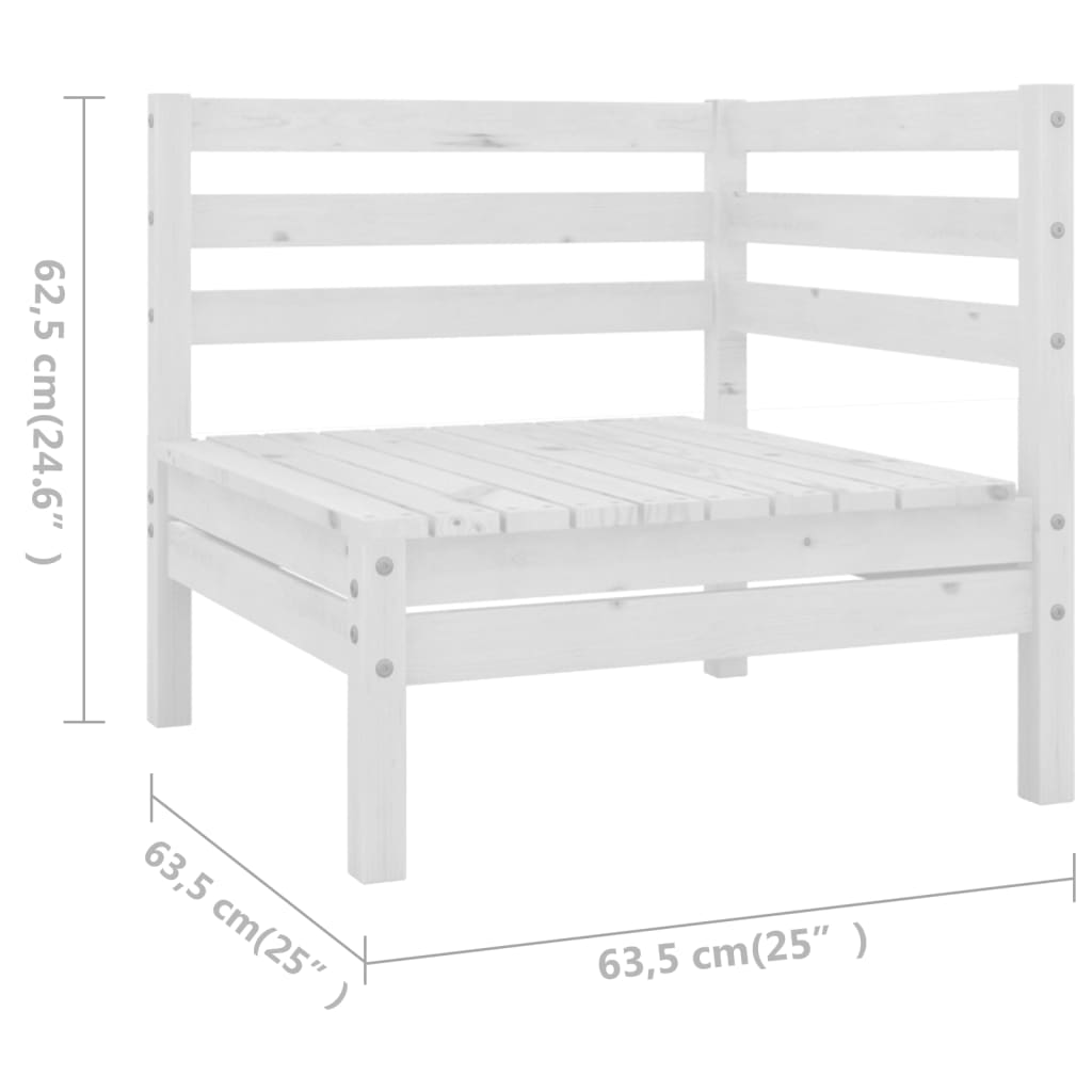 Set Salotto da Giardino 8 pz in Legno Massello di Pino Bianco 3082743