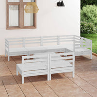 Set Salotto da Giardino 8 pz in Legno Massello di Pino Bianco 3082753