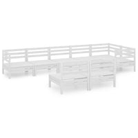 Set Salotto da Giardino 8 pz in Legno Massello di Pino Bianco 3082758