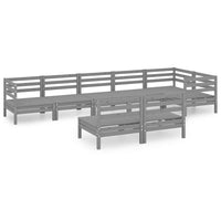 Set Divani da Giardino 8 pz in Legno Massello di Pino Grigio 3082759