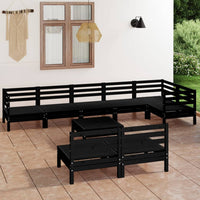 Set Divani da Giardino 9 pz in Legno Massello di Pino Nero cod mxl 36581