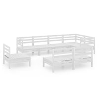 Set Salotto da Giardino 8 pz in Legno Massello di Pino Bianco 3082895