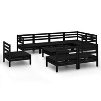 Set Divani da Giardino 9 pz in Legno Massello di Pino Nero cod mxl 36588