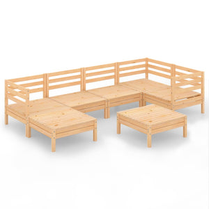 Set Divani da Giardino 7 pz in Legno Massello di Pino cod mxl 40182