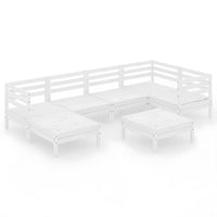 Set Divani da Giardino 7 pz in Legno Massello di Pino Bianco cod mxl 36607