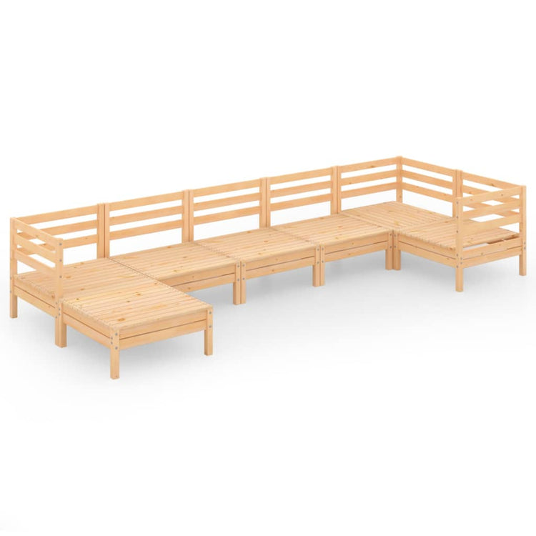 Set Salotto da Giardino 7 pz in Legno Massello di Pino 3082964