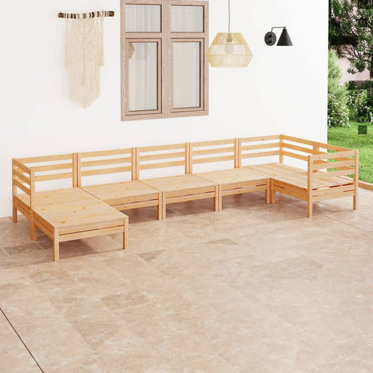 Set Salotto da Giardino 7 pz in Legno Massello di Pino 3082964