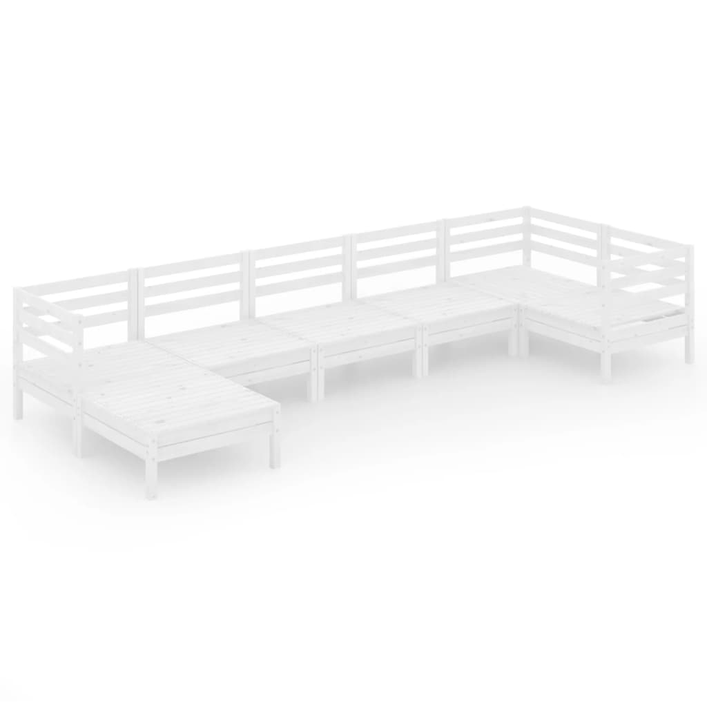 Set Salotto da Giardino 7 pz in Legno Massello di Pino Bianco 3082965