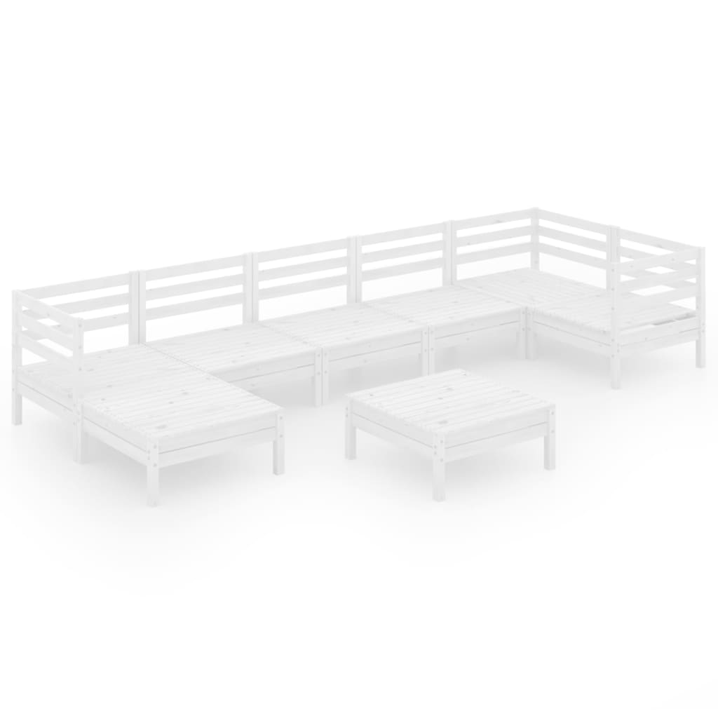 Set Salotto da Giardino 8 pz in Legno Massello di Pino Bianco 3082970