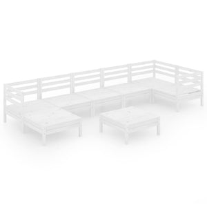 Set Salotto da Giardino 8 pz in Legno Massello di Pino Bianco 3082970