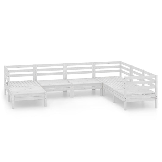 Set Salotto da Giardino 7 pz in Legno Massello di Pino Bianco 3082975