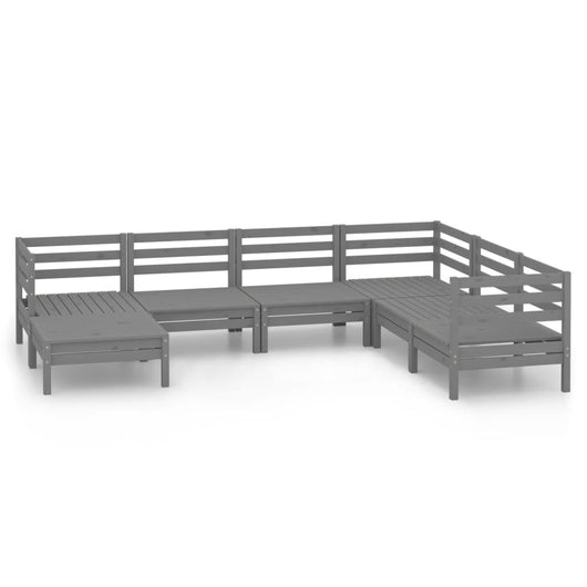 Set Salotto da Giardino 7 pz in Legno Massello di Pino Grigio 3082976